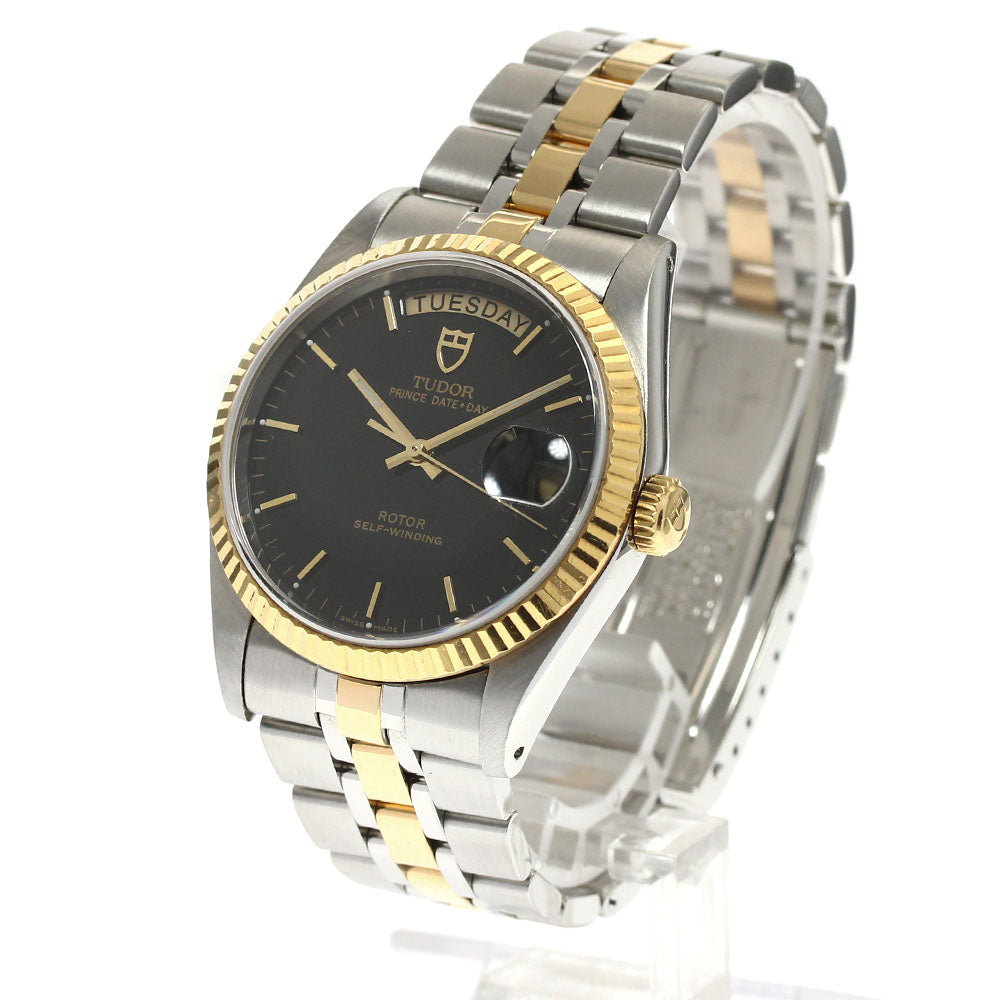 TUDOR Prince Date Day 76213 YG2 tone black Dial Automatic Men's Watch_899115