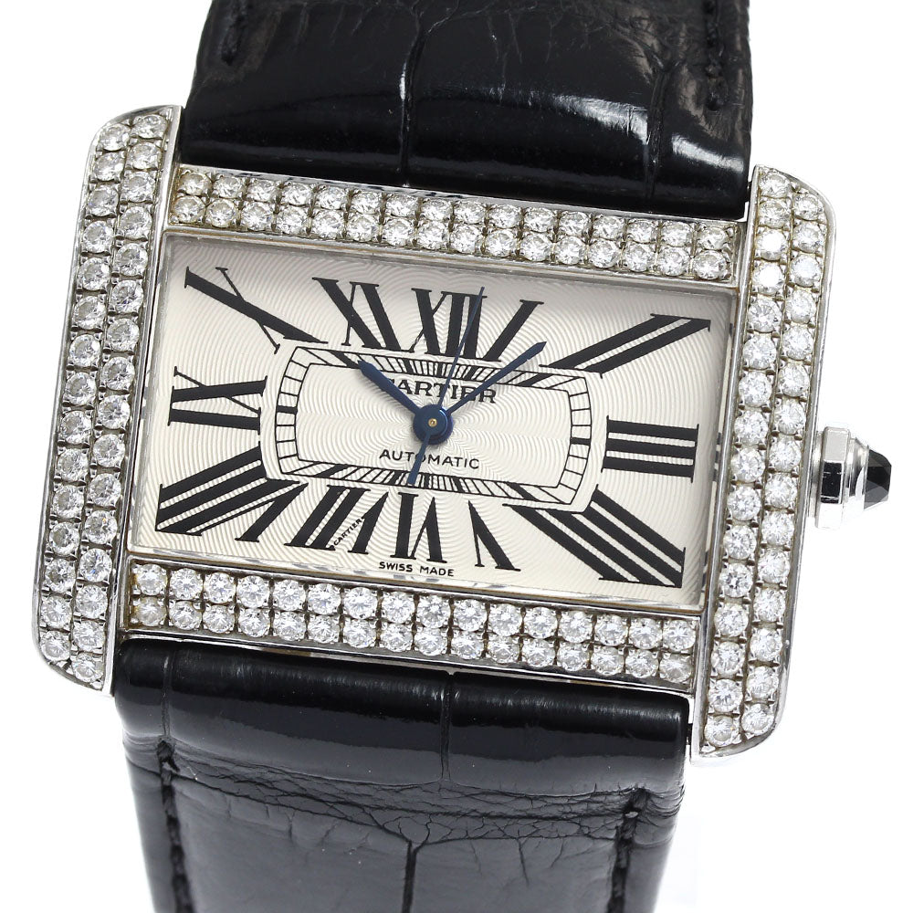 CARTIER Tank Divan LM W6300755 After diamond bezel beige Dial Automatic Men's Watch_899124