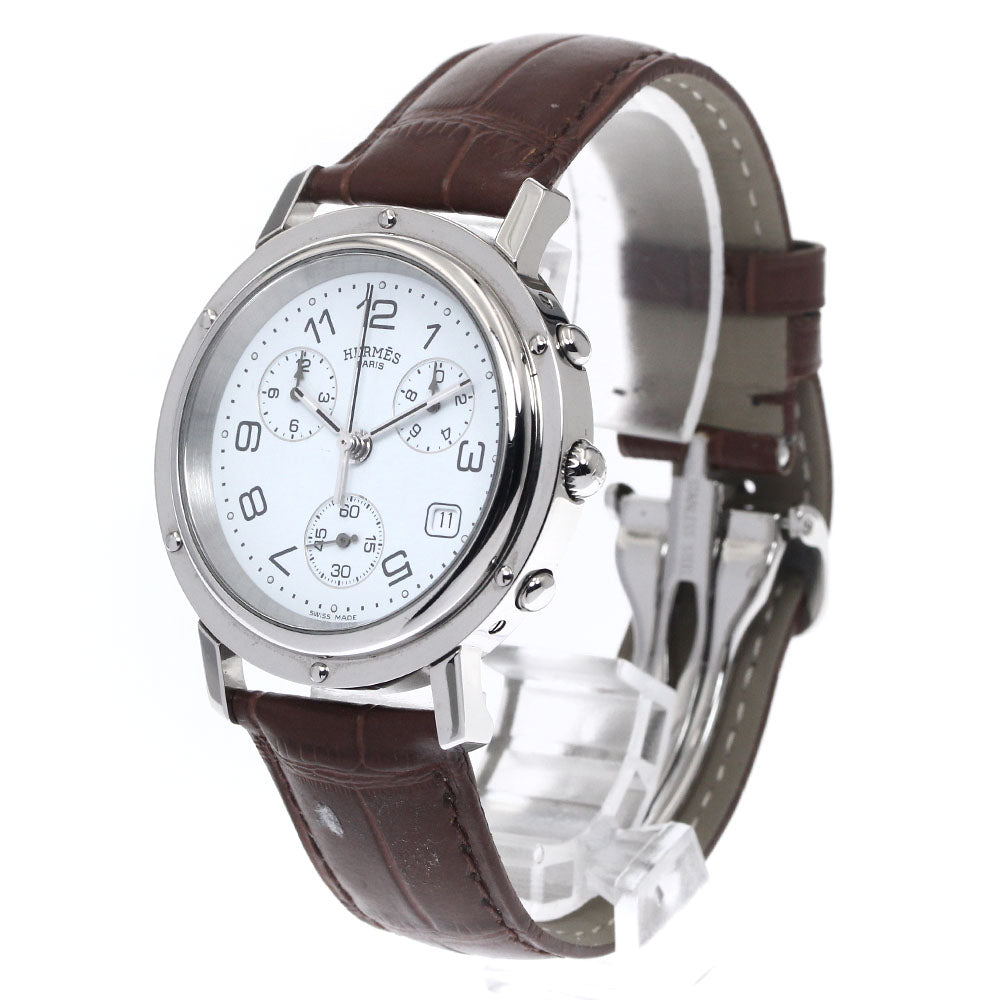 HERMES Clipper chrono CL1.910 Date white Dial Quartz Men's Watch_899127