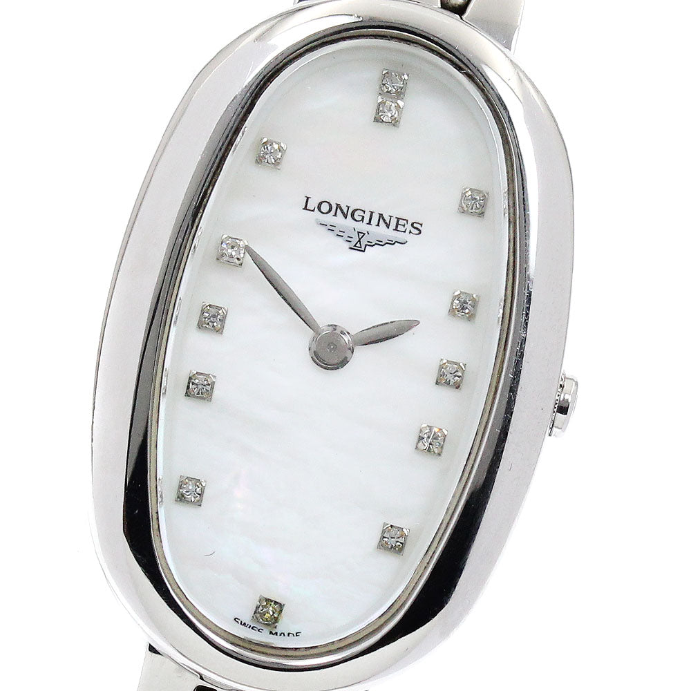 LONGINES Sanphonette Diamond Bezel White shell Dial Quartz Ladies Watch_899190