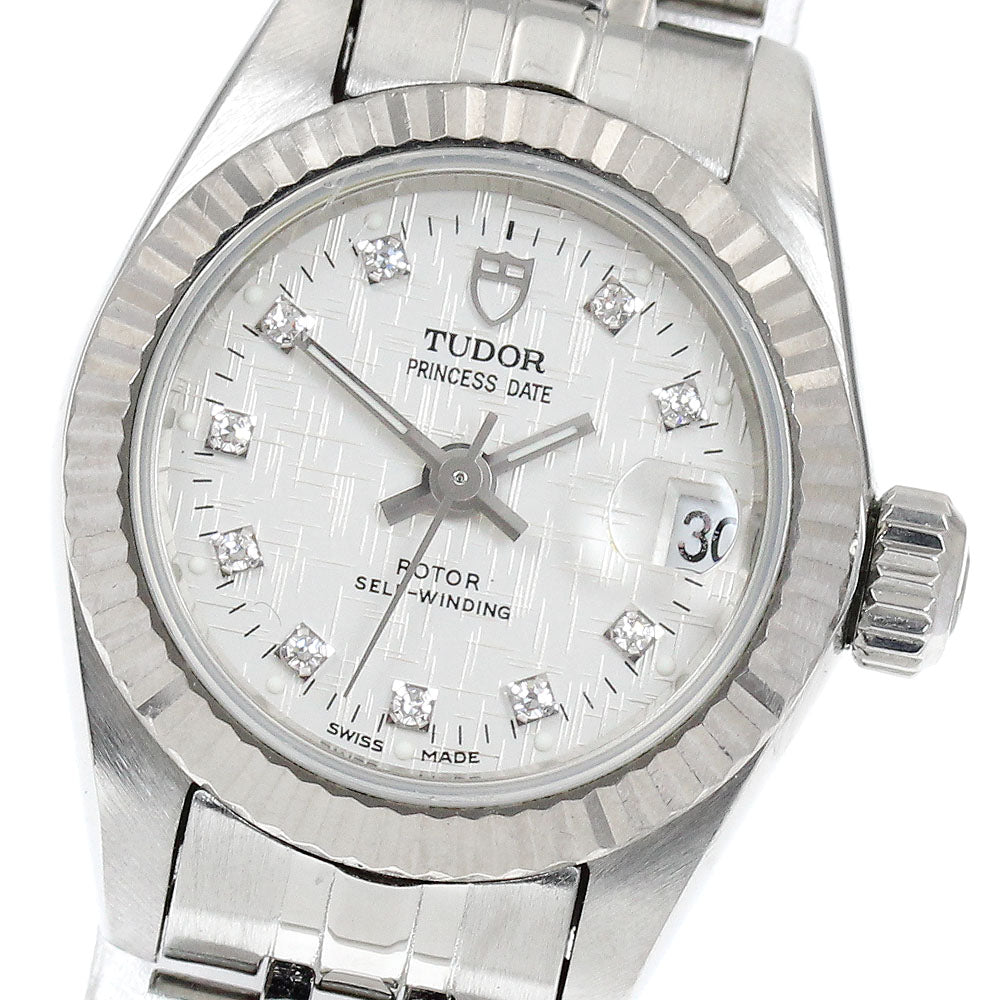 TUDOR Princess Date 92514 10P diamond Silver Dial Automatic Ladies Watch_899199