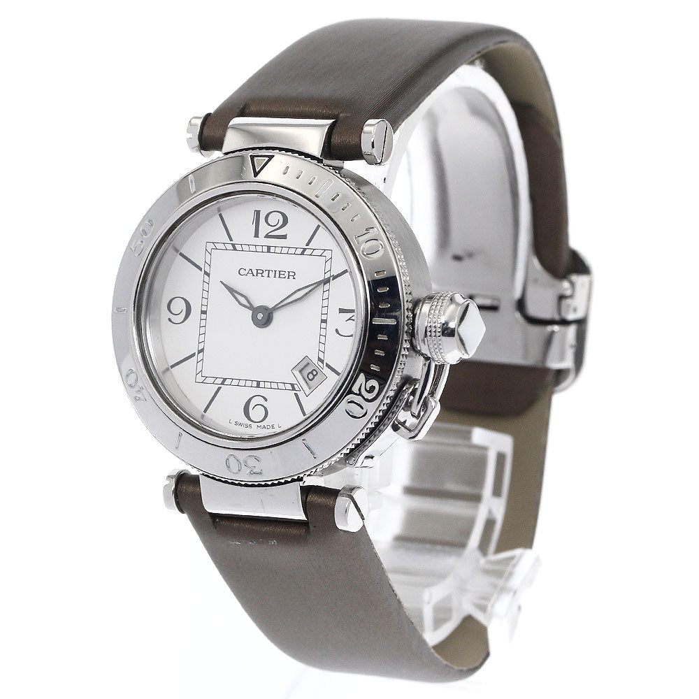 CARTIER Pasha Sea Timer SM W3140002 Date Silver Dial Quartz Ladies Watch_899201