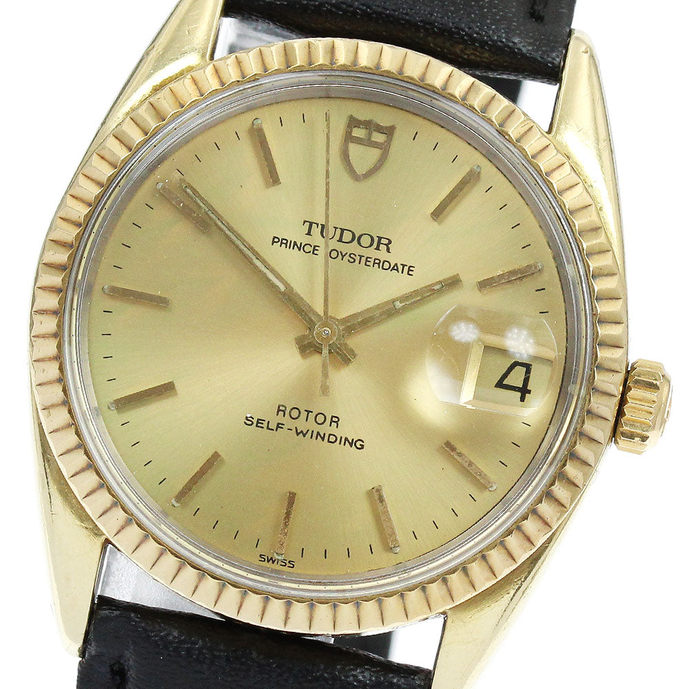 TUDOR Prince Oyster Date 75205 YG Bezel Cal.2824-2 Automatic Boy's Watch_899273