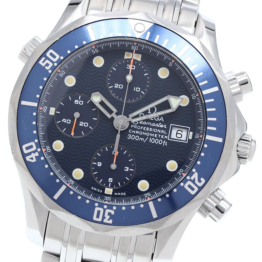 OMEGA Seamaster300 2599.80 Date Chronograph Navy Dial Automatic Men's_899299