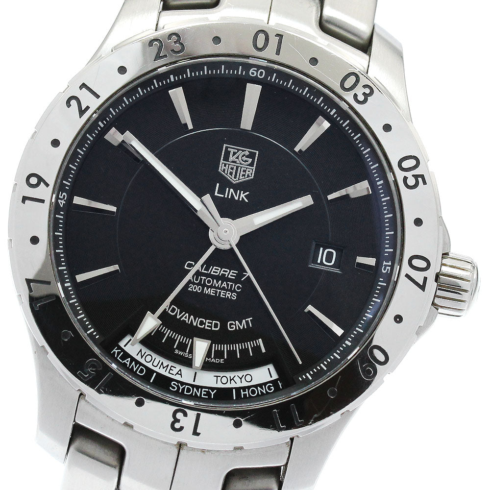 TAG HEUER Link WJ2010 GMT caliber 7 Black Dial Automatic Men's Watch_899323