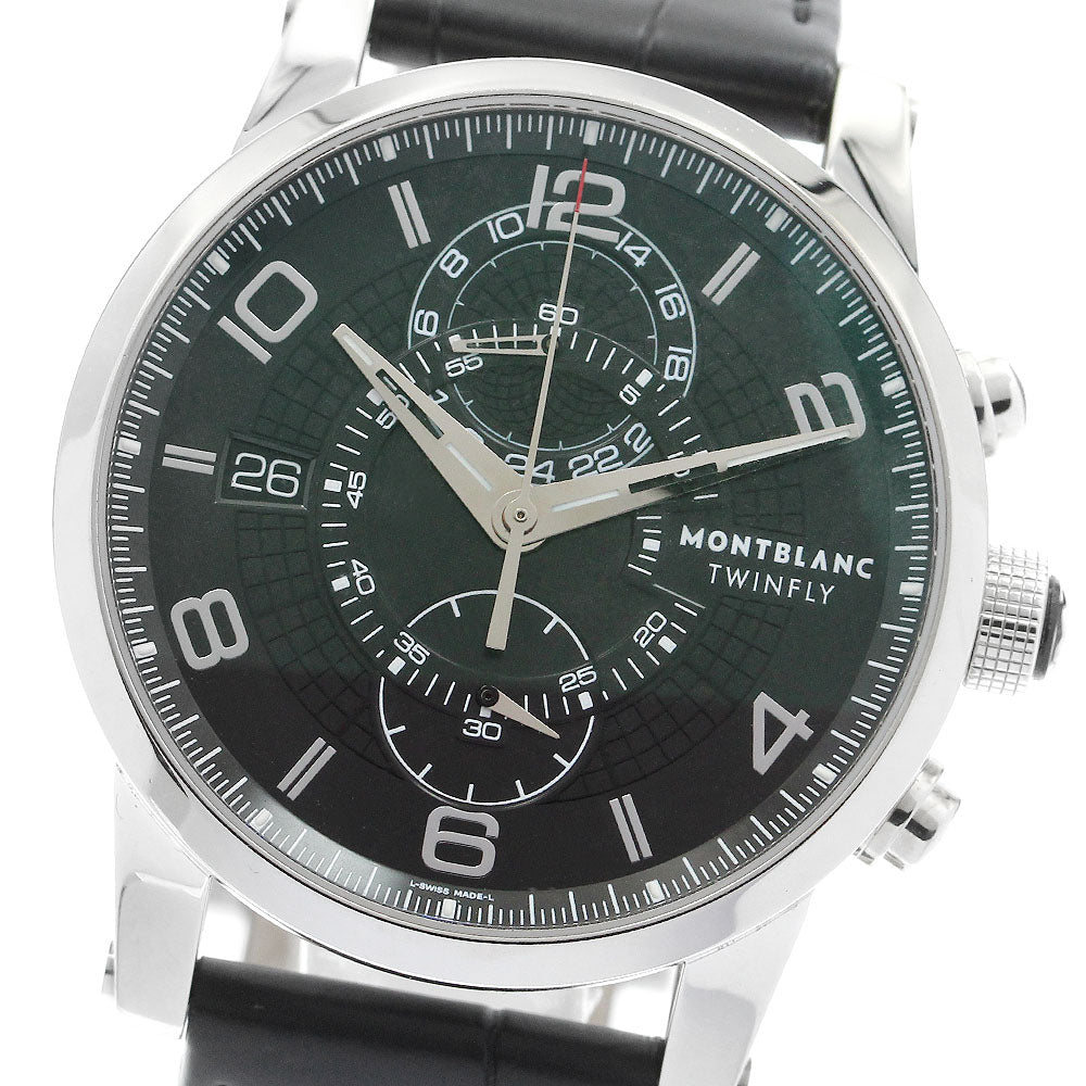 MONTBLANC Timewalker twin fly 7175 Date Chronograph black Dial Automatic Men's Watch_899332