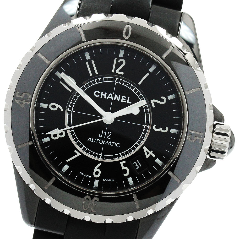 CHANEL J12 black ceramic H0684 38MM Rubber Bracelet Automatic Men's Watch_899493