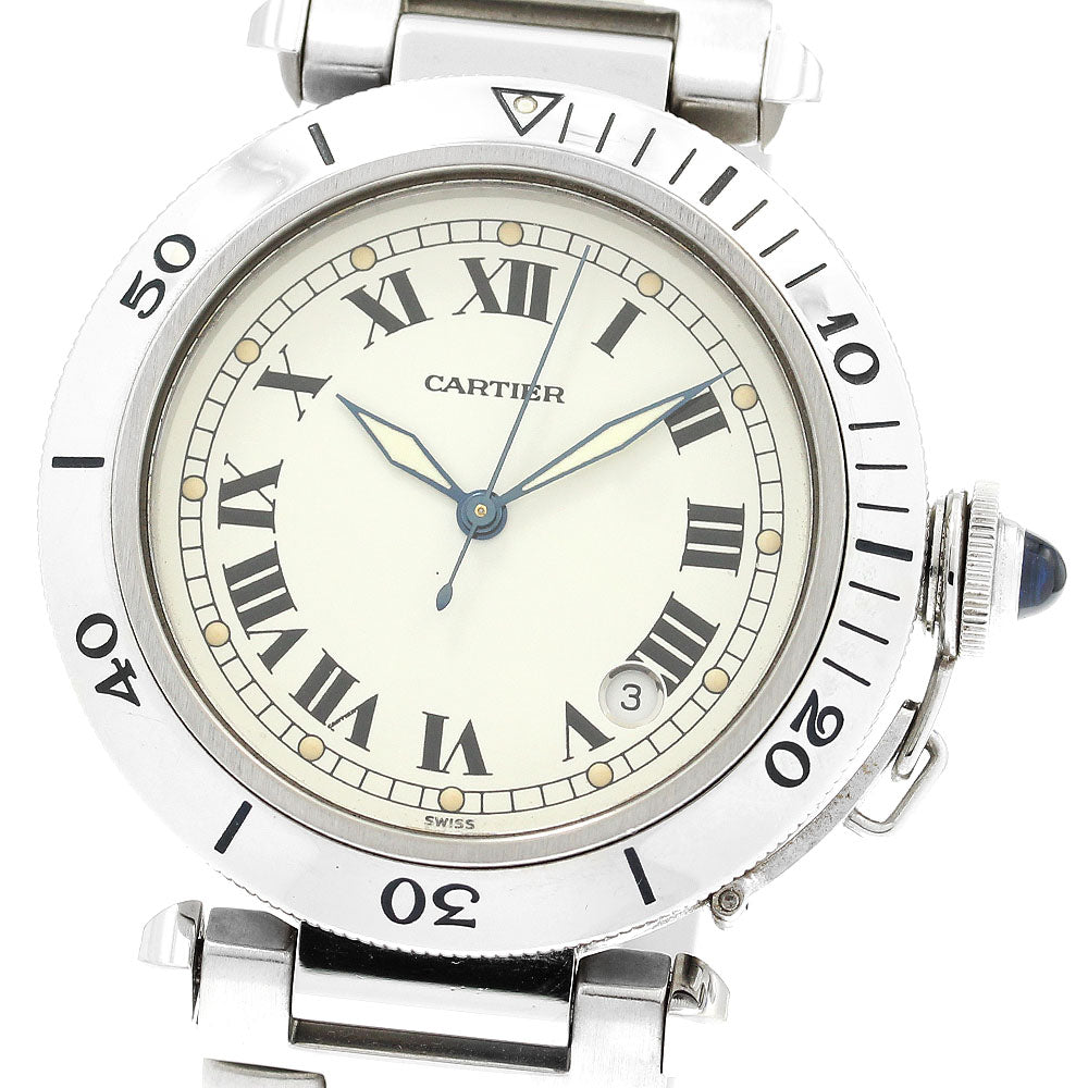 CARTIER Pasha 38 early model W31005H3 Roman index Automatic Men's Watch_899502