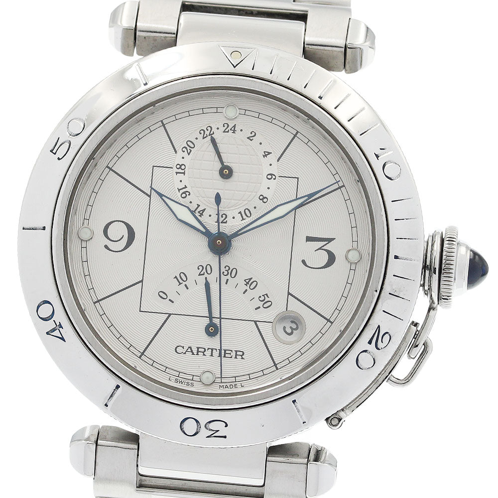 CARTIER Pasha 38mm W31037H3 GMT power reserve Automatic Men's Watch_899509
