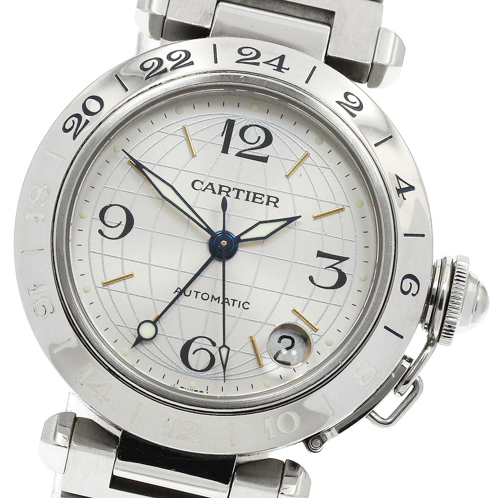 CARTIER Pasha C Meridian W31029M7 Date GMT Automatic Boy's Watch_899514