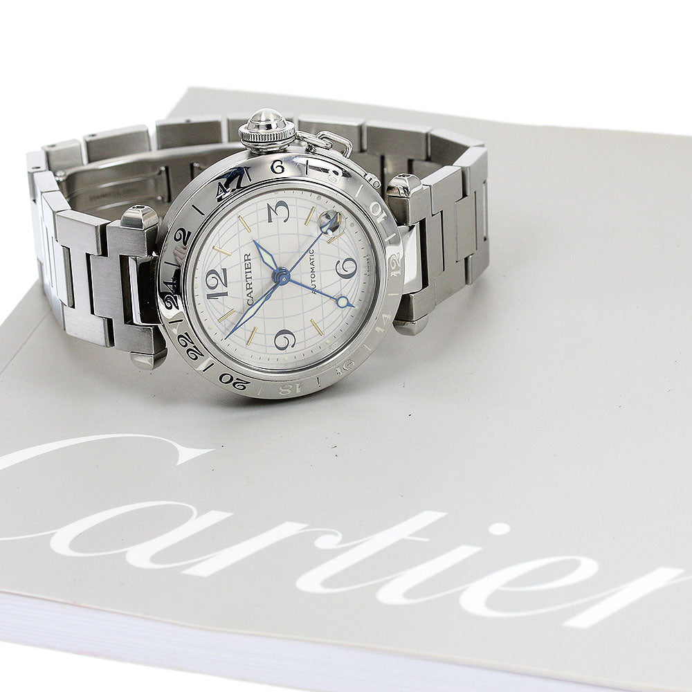 CARTIER Pasha C Meridian W31029M7 Date GMT Automatic Boy's Watch_899514