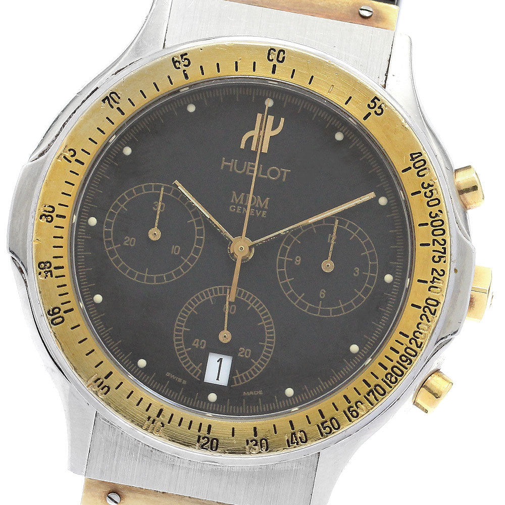 HUBLOT MDM 1621.2 Chronograph YG2 tone black Dial Quartz Men's Watch_899553