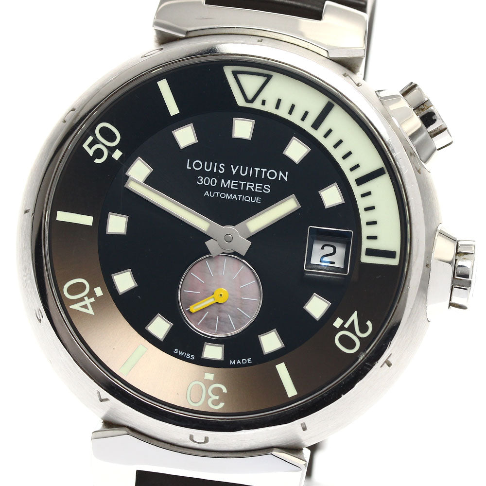 LOUIS VUITTON Tambour Diving Q1031 Date Black / shell Dial Automatic Men's Watch_899555