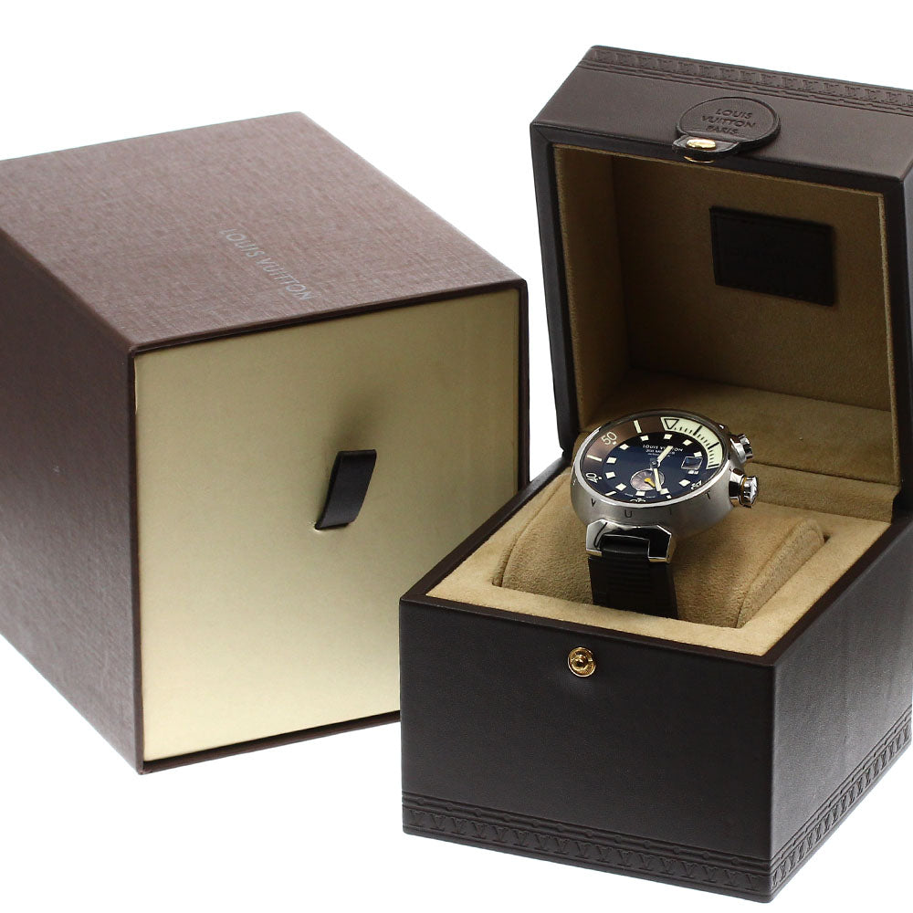 LOUIS VUITTON Tambour Diving Q1031 Date Black / shell Dial Automatic Men's Watch_899555