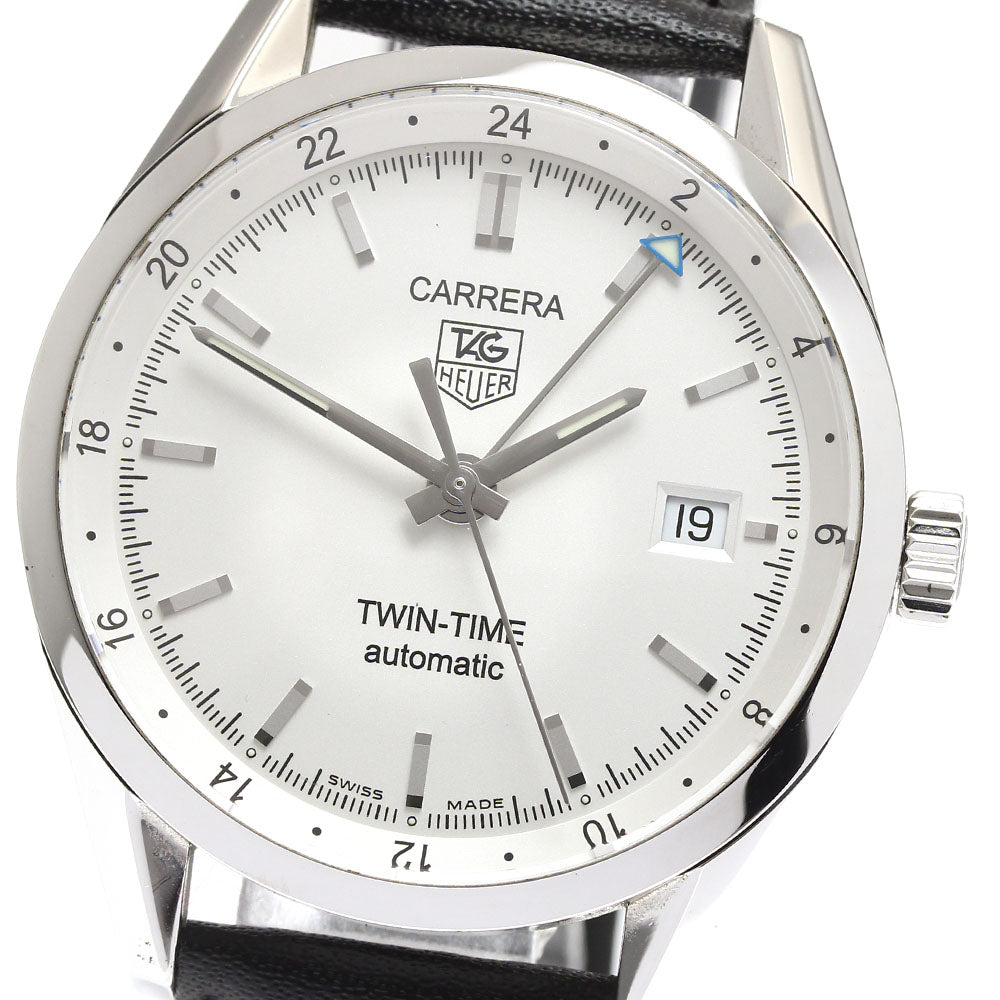 TAG HEUER Carrera twin time WV2116-0 Date GMT Silver Dial Automatic Men's_899575