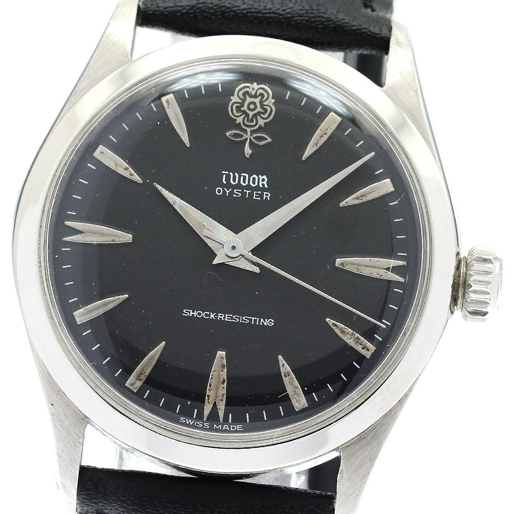 TUDOR Oyster 7934 Large Rose Cal.1156 black Dial Hand Winding Men's Watch_899592