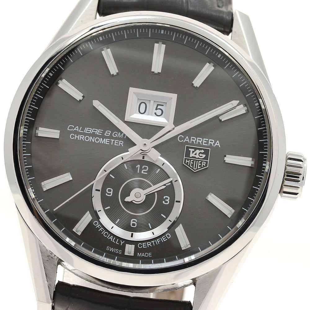 TAG HEUER Carrera caliber 8 WAR5012 GMT Big Date gray Dial Automatic Men's Watch_899610