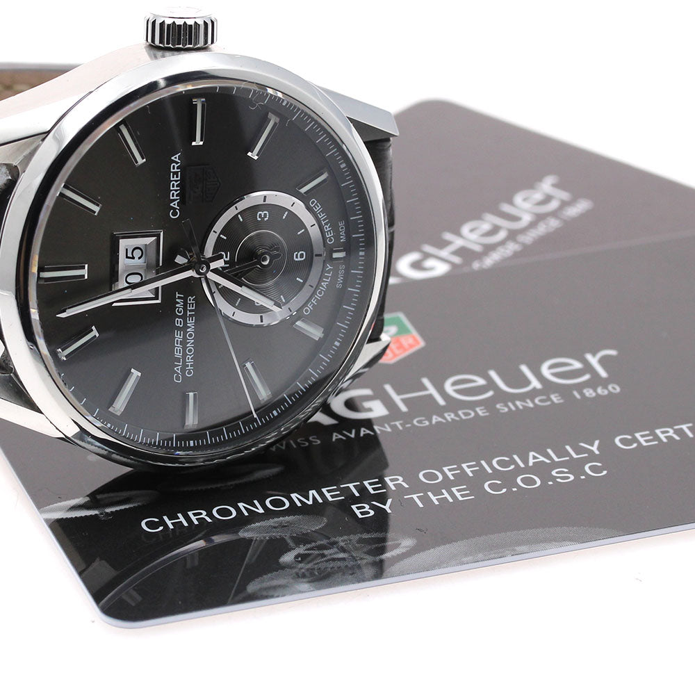 TAG HEUER Carrera caliber 8 WAR5012 GMT Big Date gray Dial Automatic Men's Watch_899610