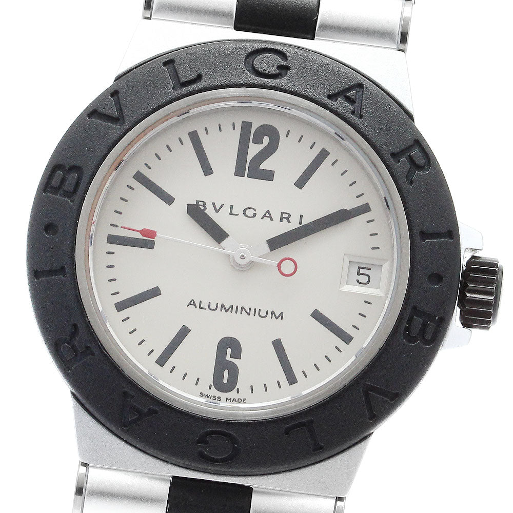 BVLGARI aluminum AL32TA Date Silver Dial Quartz Boy's Watch_899802