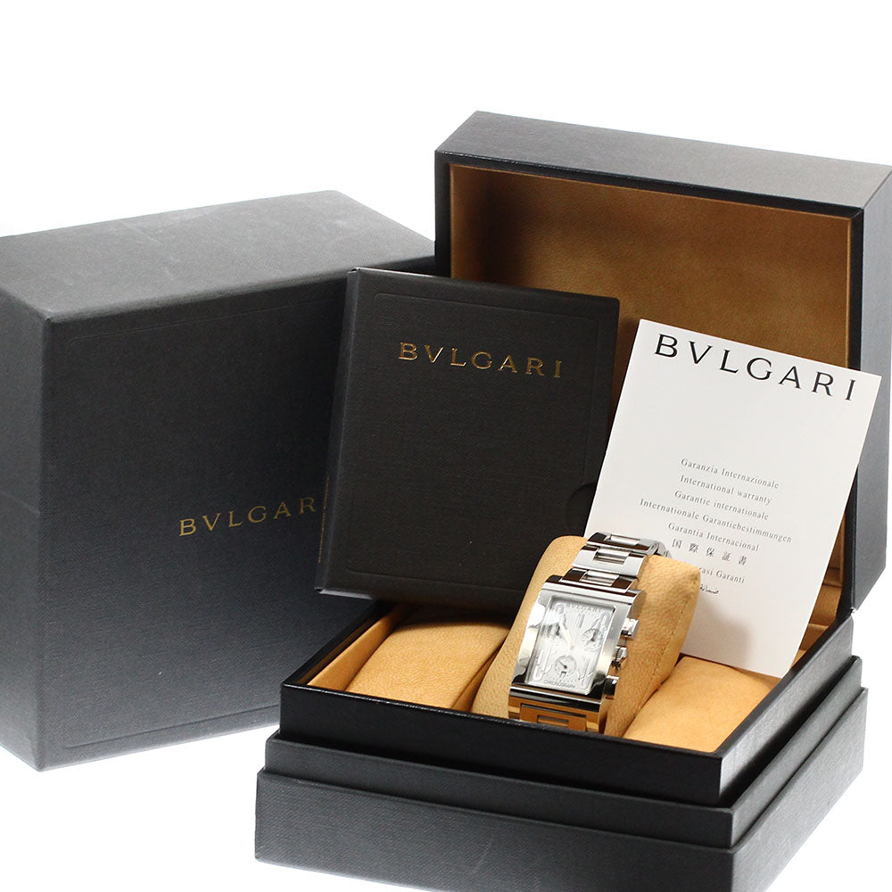 BVLGARI Rettangolo RTC49S Date Chronograph white Dial Quartz Men's Watch_899824