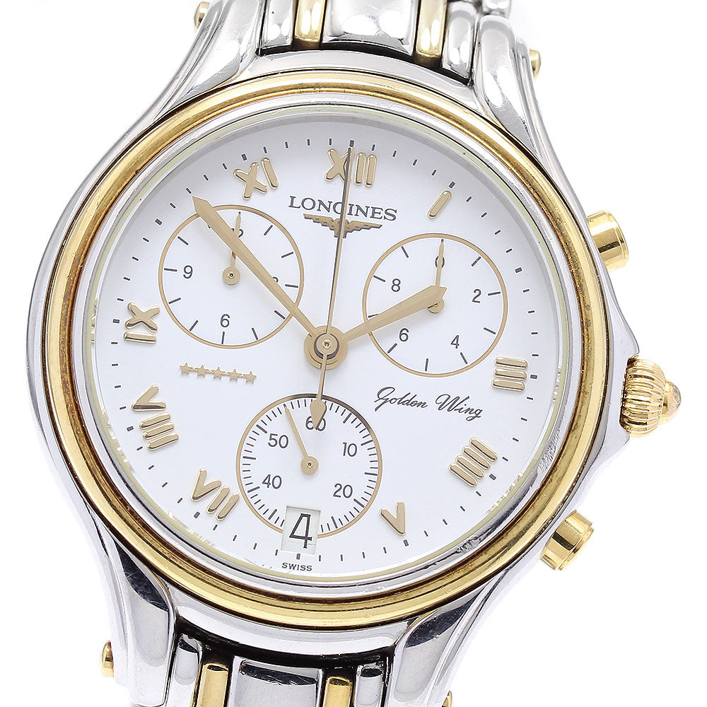 LONGINES Golden wing L3.610.5 Chronograph white Dial Quartz Men's Watch_899825