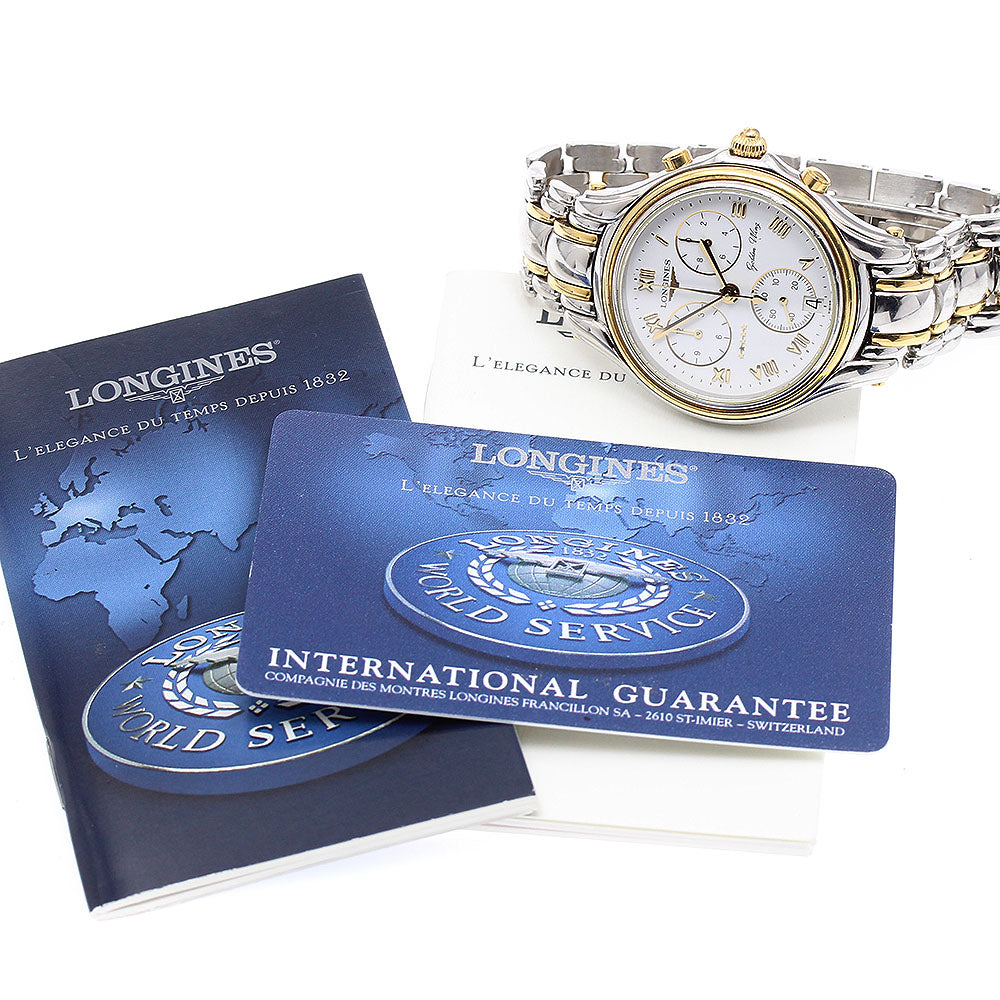LONGINES Golden wing L3.610.5 Chronograph white Dial Quartz Men's Watch_899825