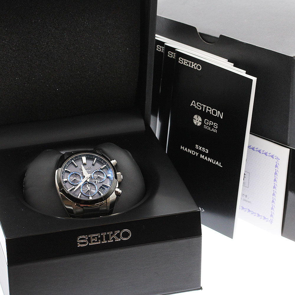 SEIKO Astron SBXC053/5X53-0AJ0 black Dial Solar Powered Radio Men's Watch_899828