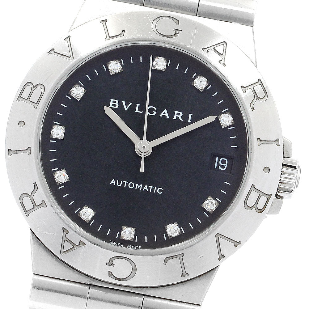 BVLGARI Diagono LCV35S Date 11P diamond black Dial Automatic Men's Watch_899829