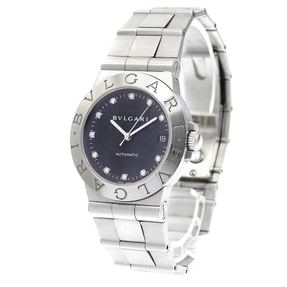 BVLGARI Diagono LCV35S Date 11P diamond black Dial Automatic Men's Watch_899829