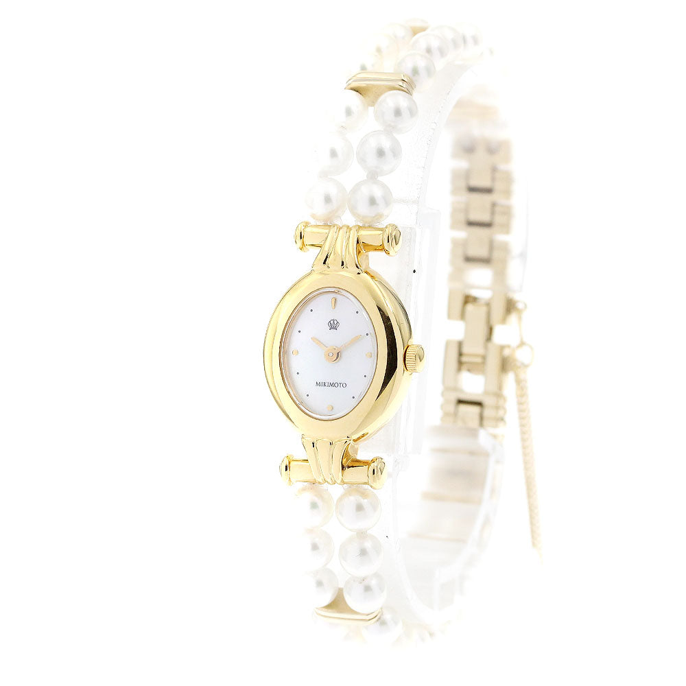 MIKIMOTO Double pearl watch NNS.8014PF White shell Dial Quartz Ladies Watch_899838