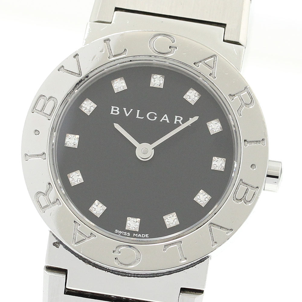 BVLGARI BVLGARIBVLGARI BB26SS 12P diamond black Dial Quartz Ladies Watch_899847