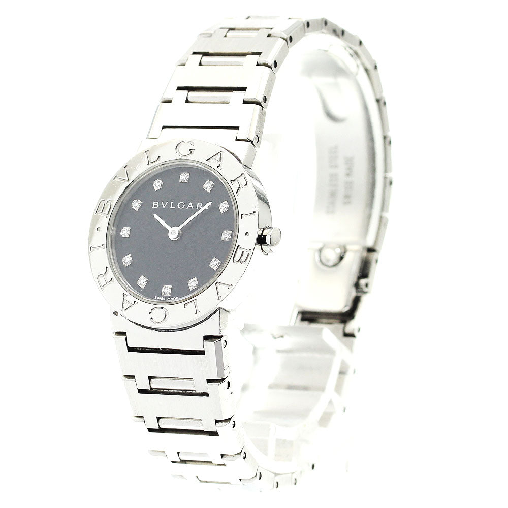 BVLGARI BVLGARIBVLGARI BB26SS 12P diamond black Dial Quartz Ladies Watch_899847