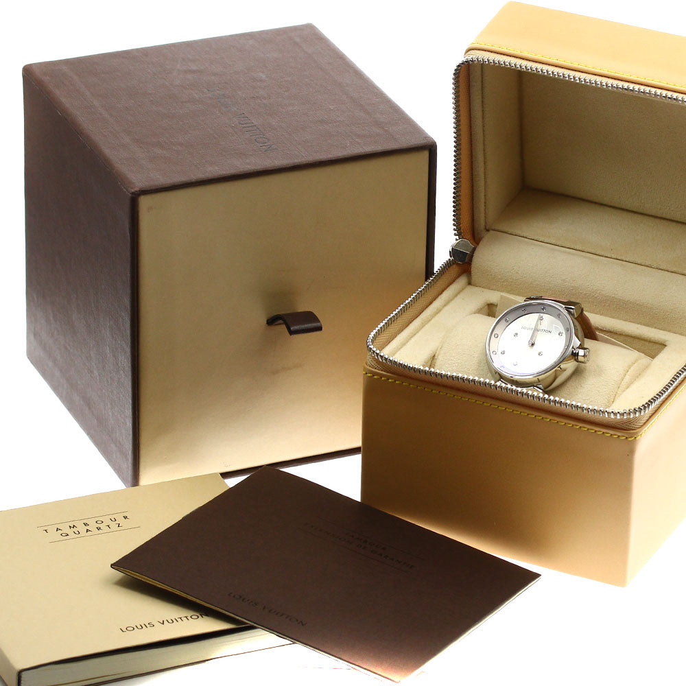 LOUIS VUITTON Tambour Lovely Diamonds Q131F 18P diamond Silver Dial Quartz Ladies Watch_899860