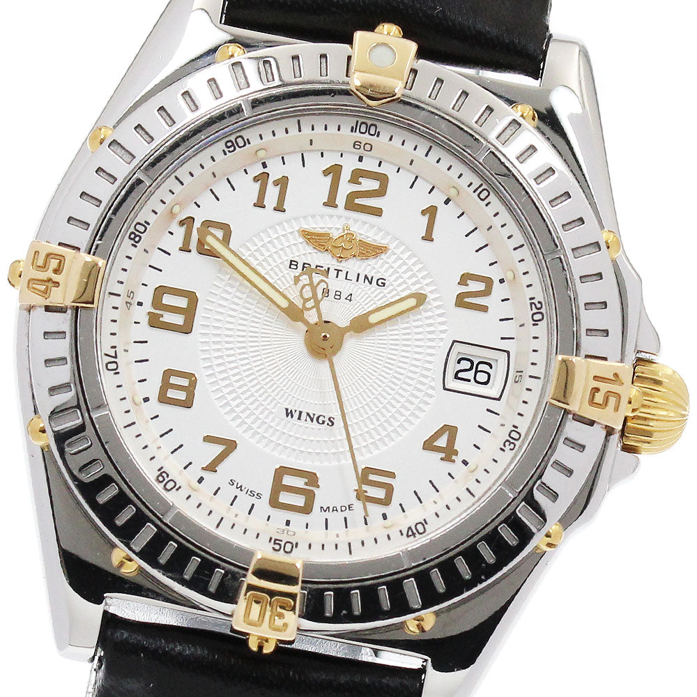 BREITLING Wings B67050 Date Silver Dial Quartz Ladies Watch_899880