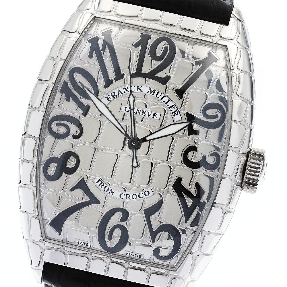 FRANCK MULLER Tonneau Curvex Iron Croc 8880SCIRONCRO Silver Dial Automatic Men's Watch_899894