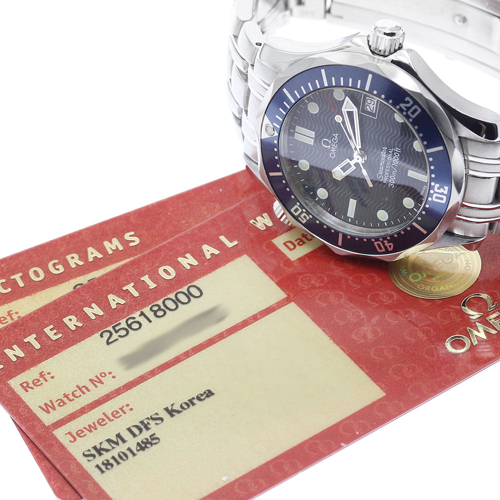 OMEGA Seamaster300 2561.80 Date Navy Dial Quartz Boy's Watch_899902