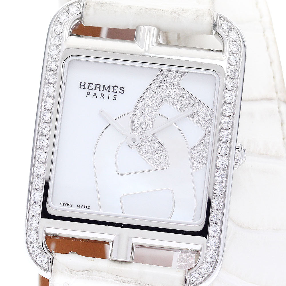 HERMES Cape Cod CC3.730 Chaine d'Ancre Joyeux Diamond Bezel White / shell Dial Quartz Ladies Watch_899907