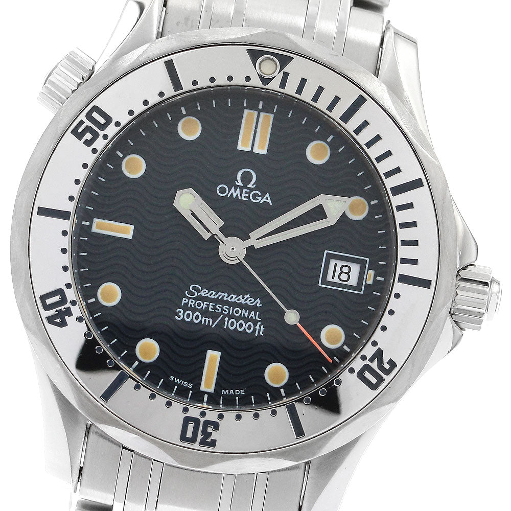 OMEGA Seamaster300 2562.80 Date Navy Dial Quartz Boy's Watch_899908