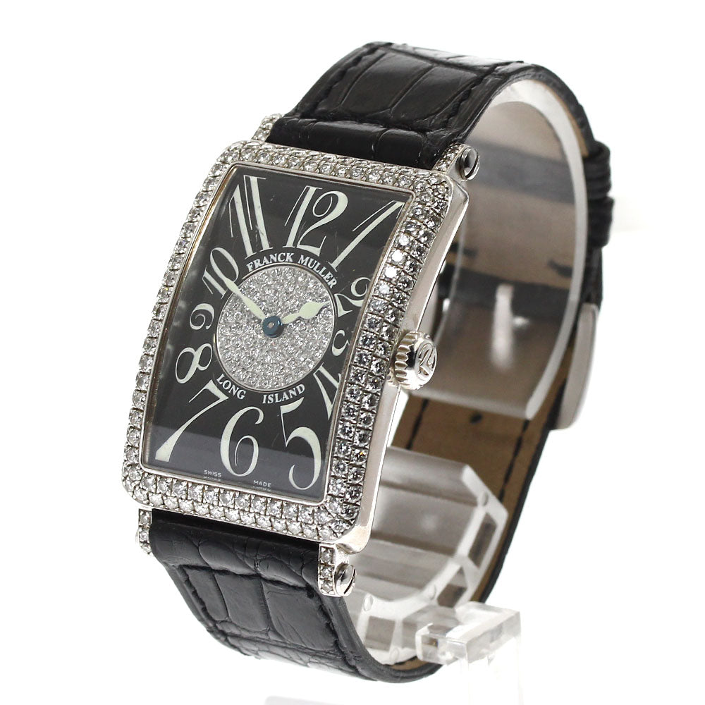 FRANCK MULLER Long Island 952QZD1P K18WG diamond bezel black Dial Quartz Ladies Watch_899910