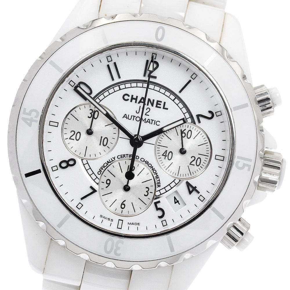 CHANEL J12 white ceramic H1007 Date Chronograph Automatic Men's Watch_899924