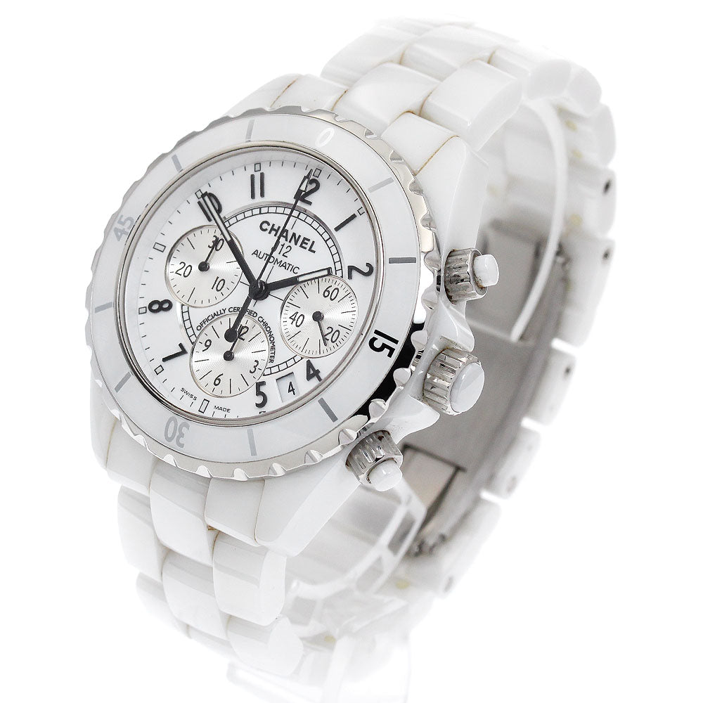 CHANEL J12 white ceramic H1007 Date Chronograph Automatic Men's Watch_899924