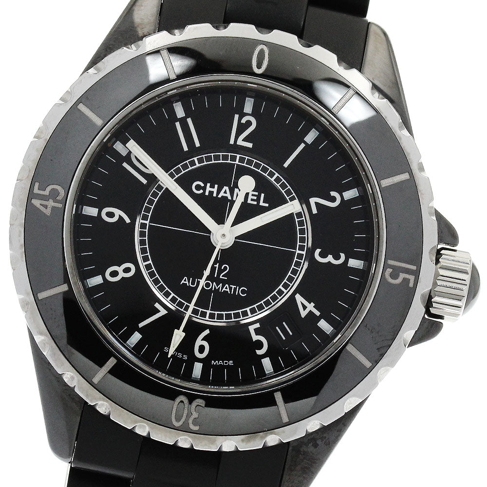 CHANEL J12 black ceramic H0684 38mm Rubber Bracelet Automatic Men's Watch_899926