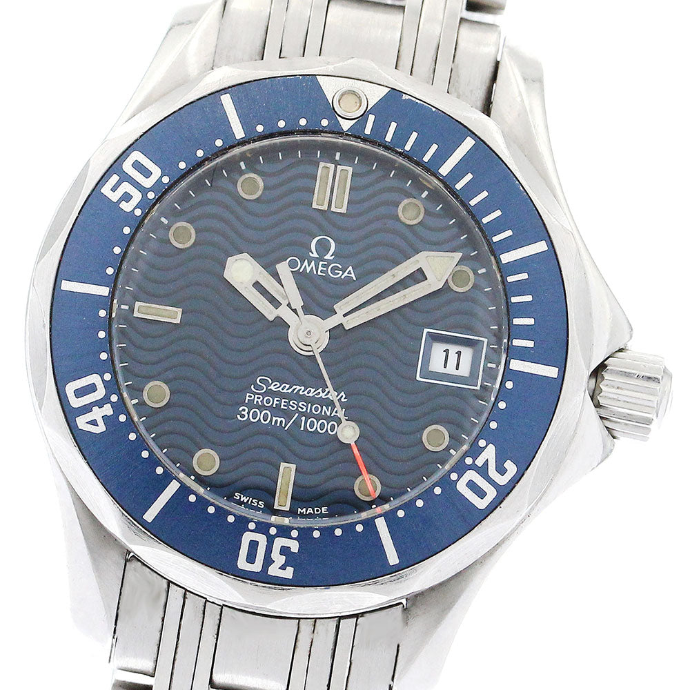 OMEGA Seamaster300 2583.80 Date Navy Dial Quartz Ladies Watch_900024