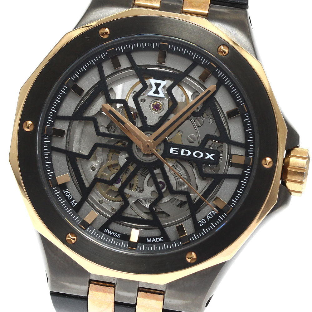 EDOX Delphin Meccano 85303-357GR-NRN skeleton Dial Automatic Men's Watch_900035