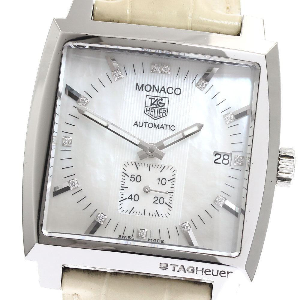 TAG HEUER Monaco WW2113 White shell Dial Automatic Men's Watch_900087