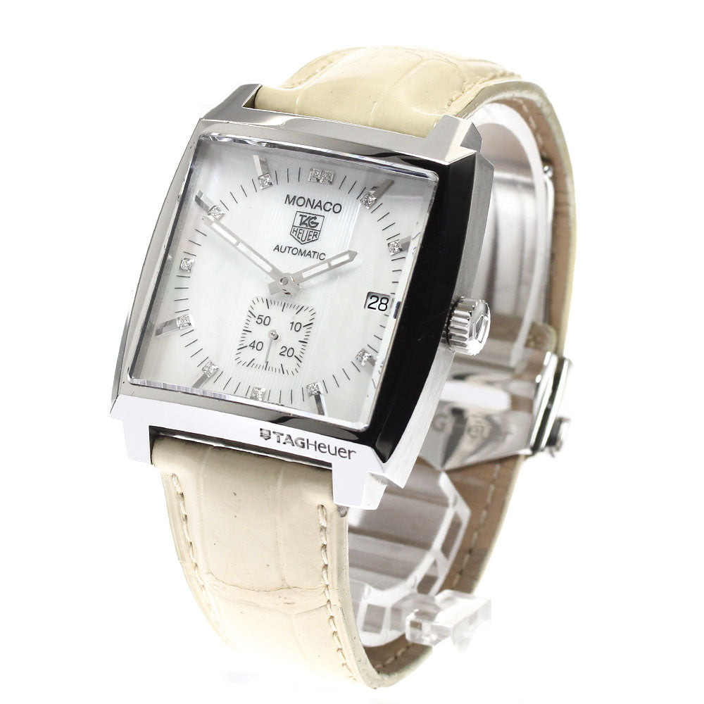 TAG HEUER Monaco WW2113 White shell Dial Automatic Men's Watch_900087