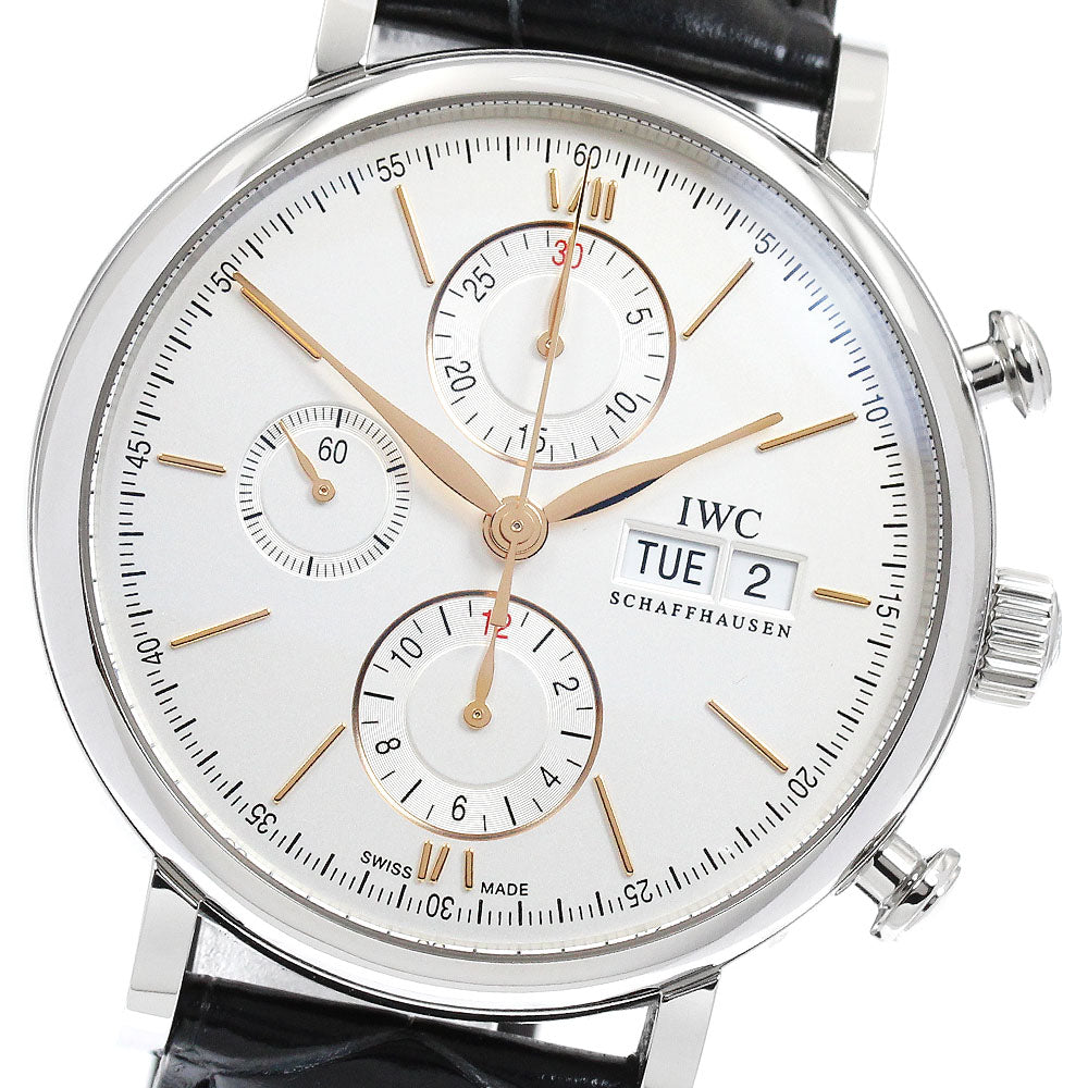 IWC SCHAFFHAUSEN Portofino IW391031 Day-Date Chronograph Silver Dial Automatic Men's Watch_900092