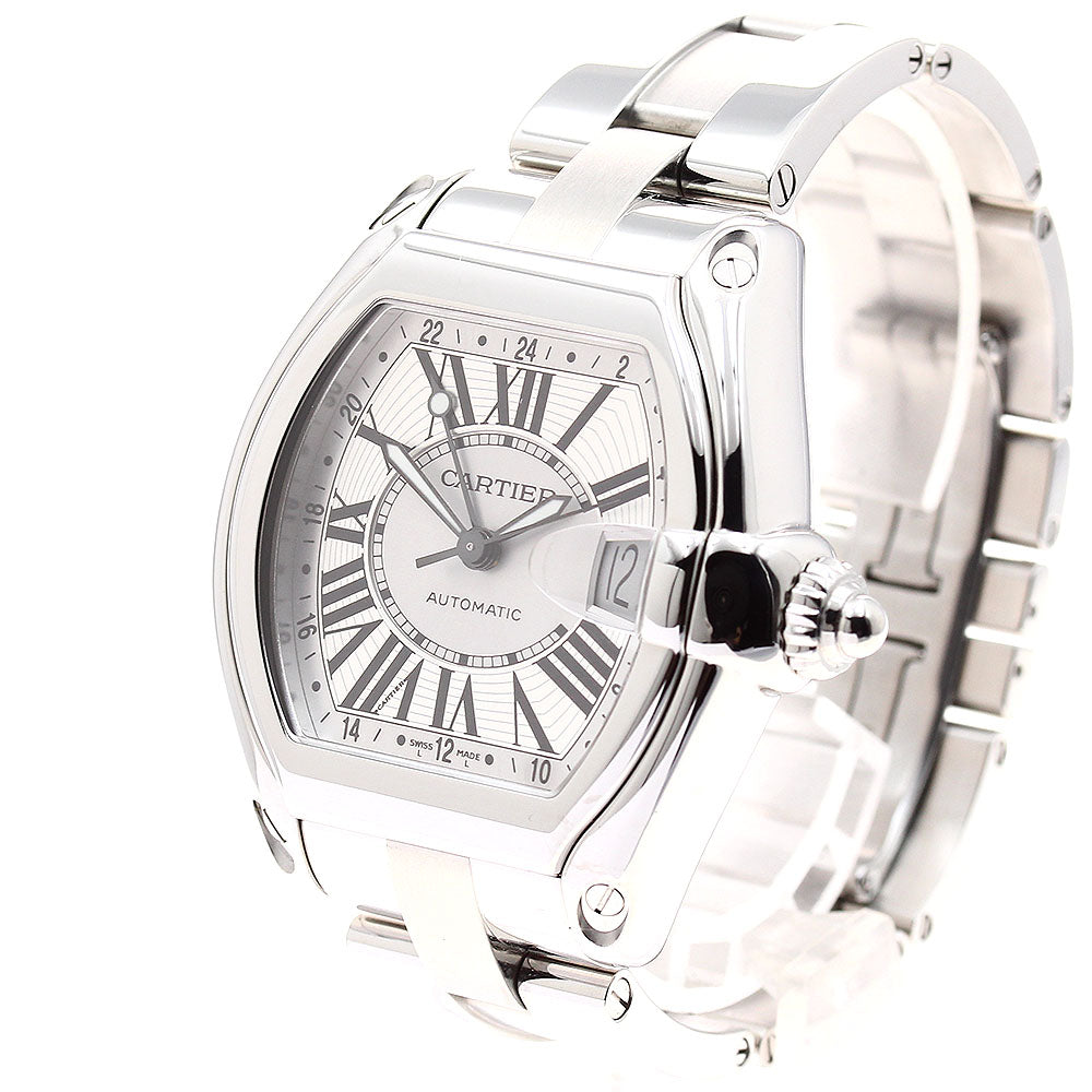 CARTIER Roadster W62032X6 GMT Silver Dial Automatic Men's Watch_900093
