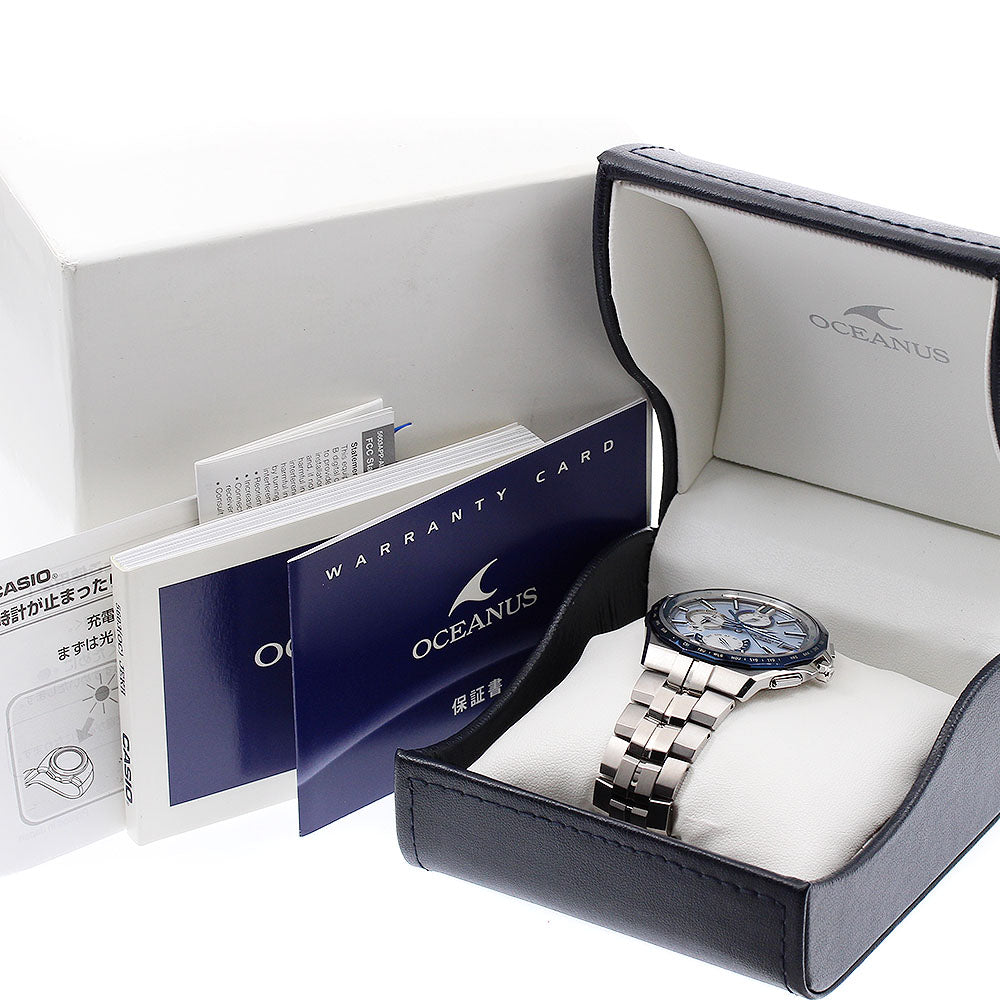 CASIO Oceanus Manta OCW-S5000APA-2AJF Japan Indigo Limited to 1000 bottles worldwide Blue shell Dial Solar Powered Radio Men's Watch_900122