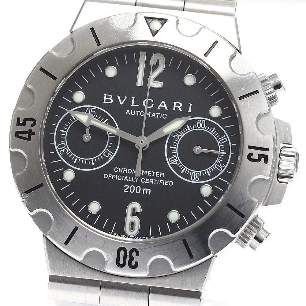 BVLGARI Diagono Scuba SCB38S Chronograph Black Dial Automatic Men's Watch_900141